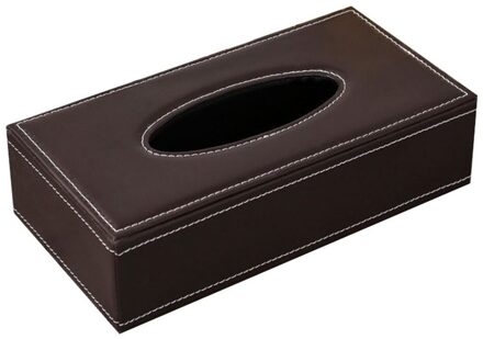 Huishouden Desktop Tissue Case Box Container Kunstleer Effen Kleur Thuis Auto Tissue Houder Papieren Servet Opbergdoos Case Pouch groot bruin