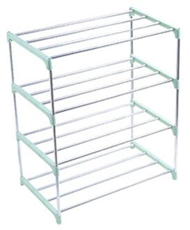 Huishouden Eenvoudige 4 Lagen Roestvrij Staal Schoenenrek Organisator Schoen Kast Schoen Opslag Houder Hanger Voor Thuis Slaapzaal