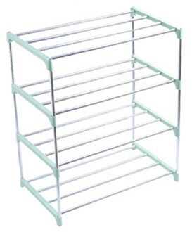 Huishouden Eenvoudige 4 Lagen Roestvrij Staal Schoenenrek Organisator Schoen Kast Schoen Opslag Houder Hanger Voor Thuis Slaapzaal