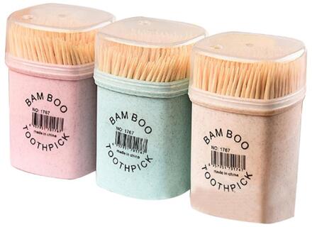 Huishouden Full-Automatische Kleine Vogel Tandenstoker Houder Handig Bamboe Stok Box Restaurant Tandenstoker Houder Dispenser type3-willekeurig