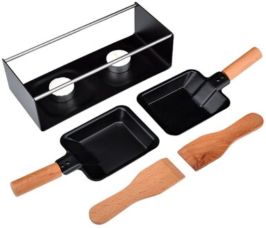 Huishouden Keuken Raclette Kaas Smelter Set Non Stick Kaas Smelten Bakplaat Houten Spatel Oven Rack Verwarmd Met Kaarsen