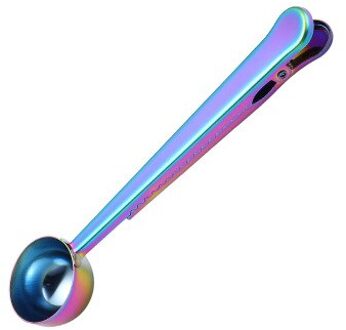 Huishouden Twee-In-een Koffie Lepel Roestvrij Staal Koffie Lepel Afdichting Clip Voor Keuken Gouden Accessoires Ontvanger Cafe gebruiksvoorwerpen kleurrijk