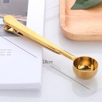 Huishouden Twee-In-een Koffie Lepel Roestvrij Staal Koffie Lepel Afdichting Clip Voor Keuken Gouden Accessoires Ontvanger Cafe gebruiksvoorwerpen