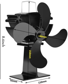 Huishouden Zwart Haard 4 Blade Warmte Aangedreven Kachel Fan Log Hout Brander Eco Vriendelijke Stille Ventilator Thuis Efficiënte Warmteverdeling 1