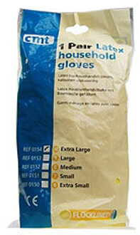 Huishoudhandschoen rubber geel xl