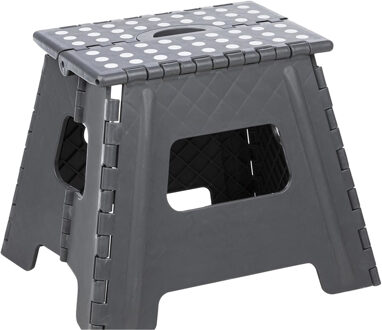 Huishoudtrap - grijs - 38 x 32 x 31 cm - opvouwbaar - keukentrap