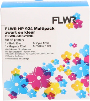 Huismerk (compatible) FLWR HP 924e Multipack zwart en kleur