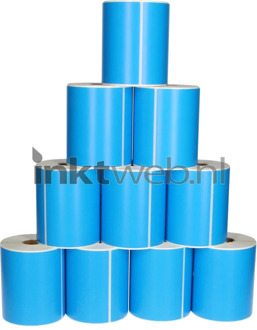 Huismerk (compatible) FLWR Zebra 10-pack verzendetiketten 102 mm x 150 mm blauw