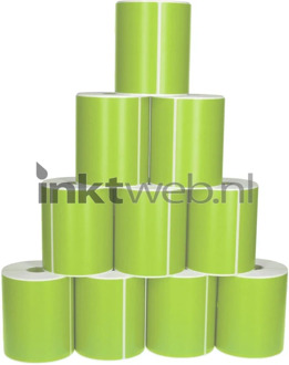 Huismerk (compatible) FLWR Zebra 10-pack verzendetiketten 102 mm x 150 mm groen