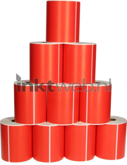 Huismerk (compatible) FLWR Zebra 10-pack verzendetiketten 102 mm x 150 mm rood