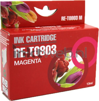 Huismerk Epson T0803 magenta cartridge