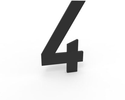 Huisnummer 100 mm. NR. 4 mat zwart