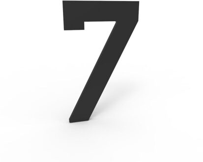 Huisnummer 100 mm. NR. 7 mat zwart