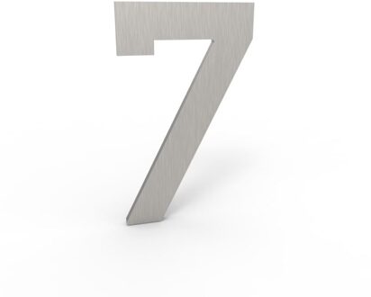Huisnummer 100 mm. NR. 7 RVS- Inox look