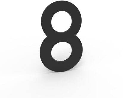 Huisnummer 100 mm. NR. 8 mat zwart