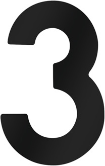 Huisnummer 3 120Mm Zwart - WU0424627