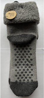 Huissokken antislip 30% wol - - maat 35-38 Grijs