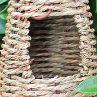 Huizen Vogelnest Geweven Vogelhuisje 10Cm * 10Cm * 25Cm Decoratie Tuin Natuurlijke