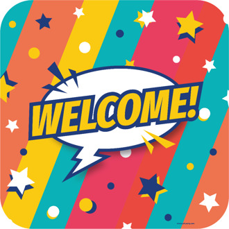 Huldeschild 'Welcome' Rainbow Multikleur - Print