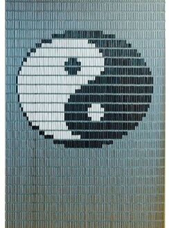 Hulzen Yin Yang - 90x210cm Zilverkleurig