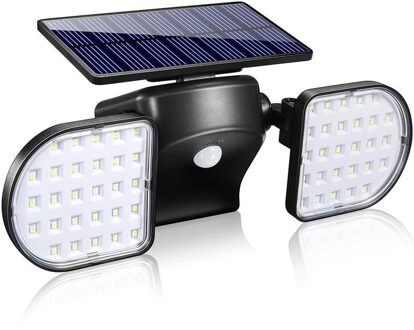 Human Inductie Landschap Straat Binnenplaats Buiten Verlichting Wandlamp Solar Vierkante Dubbele Head Spotlight