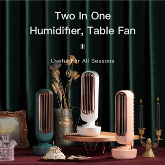 Humidification Tower Fan USB Multi-function Electric Fan Replenishment Air Cooling Desktop Fan for Office Home White Green Pink