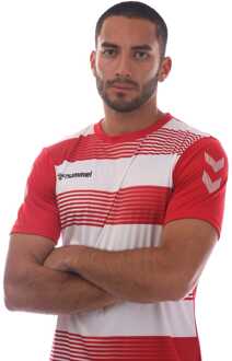 Hummel Heren Hummel Hoop T-shirt in rood-wit - maat M