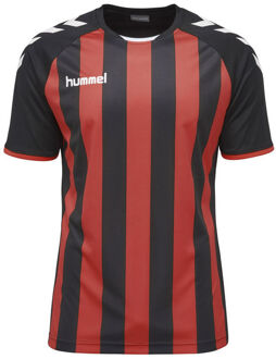 Hummel JERSEY 1/2 Core Striped Jersey SS Black/true red - 164-176
