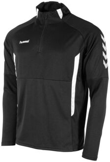 Hummel Junior sportsweater Authentic 1/4 Zip zwart/wit - 152