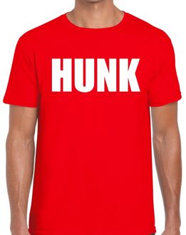 Hunk tekst t-shirt rood heren 2XL