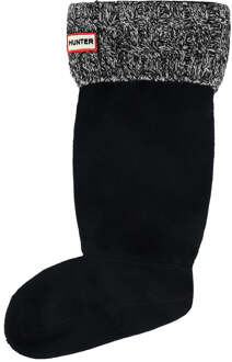 Hunter 6 Stitch Kabel Gebreide Zwarte Lange Laars Sokken