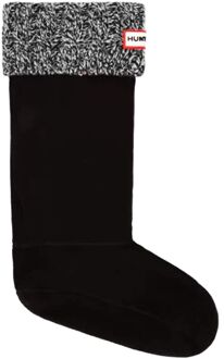 Hunter 6 Stitch Kabel Gebreide Zwarte Lange Laars Sokken