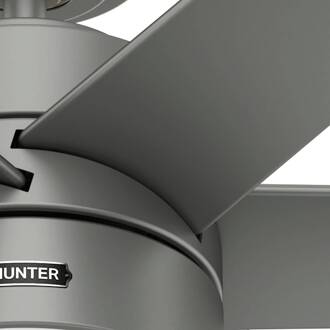 Hunter DC LED plafondventilator IP44 Ø 152 mat zilver, zwart