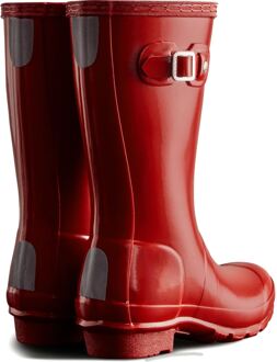 Hunter Junior Originals Glanzende Rubber Kinder Wellingtonlaarzen Military Rood - EU 33 / UK 1
