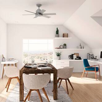 Hunter Kennicott plafondventilator zilver mat zilvermat