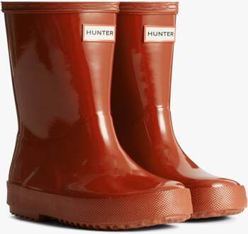 Hunter Kids First Gloss Rubberen Militaire Rode Regenlaarzen Rood