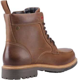 Hunter Shaws Leren Heren Donkerbruine Enkellaarsjes Beige