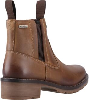 Hunter Skye Dealer Boot Leren Dames Donkerbruine Laarzen Beige