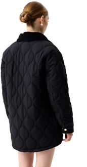 Hunter Witton Gequilte Shacket Dames Zwarte Gequilte Jassen - XL