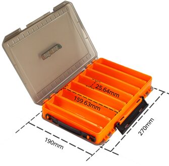 Hunthouse Vissen Accessoires Vissen Box Compartimenten Lokken Haak Dozen Opslag Dubbelzijdig Hoge Sterkte Visgerei oranje-270mm