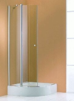 Huppe 501 Design Douchecabine Kwartrond met draaideur en vast element helft 90x190cm Chroom/Helder glas