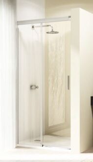 Huppe Design Elegance schuifdeur links 140x200cm met vast paneel chroom look helder glas 8e0116092321