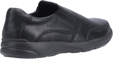 Hush Puppies Aaron Leren Zwarte Heren Loafers