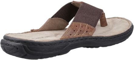 Hush Puppies Alan Toepost Leer Heren Tan Flip-Flops Bruin - EU 40.5 / UK 7