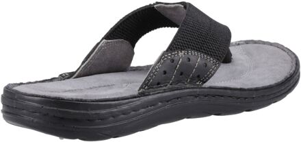 Hush Puppies Alan Toepost Leren Heren Zwarte Slippers - EU 46 / UK 11