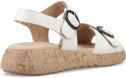 Hush Puppies Alison Leren Dames Crème Sandalen - EU 36 / UK 3