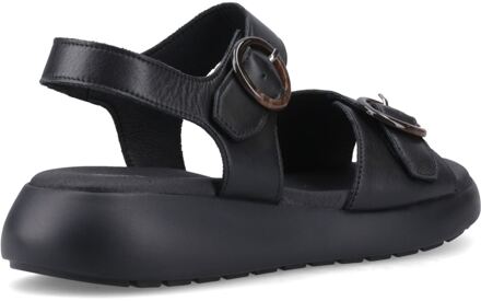 Hush Puppies Alison Leren Dames Zwarte Sandalen - maat