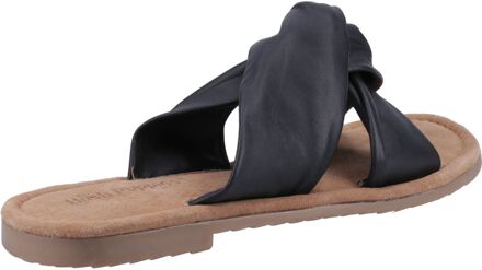 Hush Puppies Amy Brede Pasvorm Lederen Dames Zwarte Sandalen