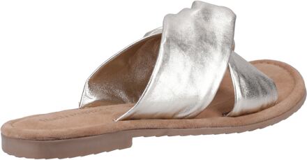 Hush Puppies Amy Brede Pasvorm Leren Dames Gouden Sandalen - EU 39/ UK 6