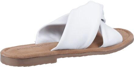 Hush Puppies Amy Brede Pasvorm Leren Dames Witte Sandalen - EU 38 / UK 5